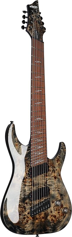 Schecter Omen Elite-8 Multiscale Electric Guitar, 8-String, Charcoal, Blemished, Body Left Front