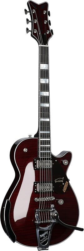 Gretsch G6134TFM-NH Nigel Hendroff Signature Penguin Electric Guitar (with Case), Dark Cherry, Body Left Front