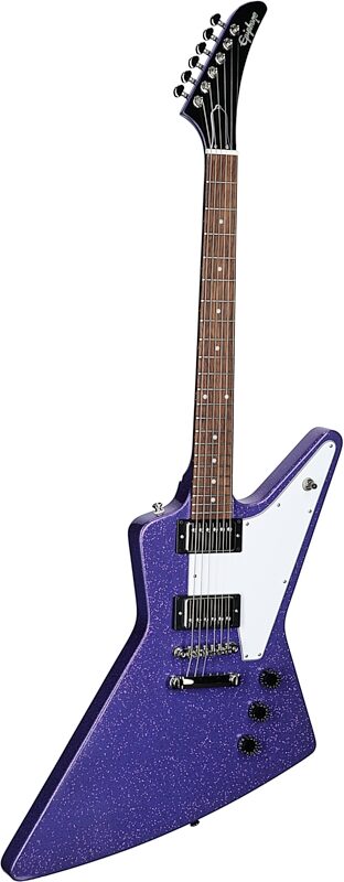 Epiphone Exclusive Explorer Electric Guitar, Purple Sparkle, Body Left Front