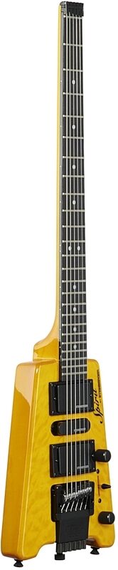 Steinberger GT-PRO Quilt Deluxe Electric Guitar (with Gig Bag), Transparent Amber, Body Left Front