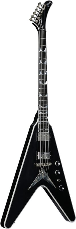 Gibson Custom Shop Dave Mustaine Flying V EXP VOS Electric Guitar (with Case), Ebony, Body Left Front