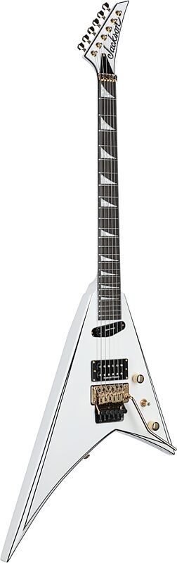 Jackson Concept Rhoads RR24 HS Electric Guitar (with Case), White with Black Pinstripes, Body Left Front