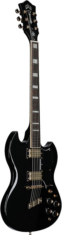 Guild S-100 Polara Kim Thayil Signature Electric Guitar, Black, Body Left Front
