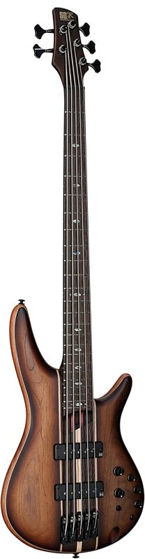 Ibanez SR1355B Premium Electric Bass (with Gig Bag), Dual Mocha Burl, Body Left Front