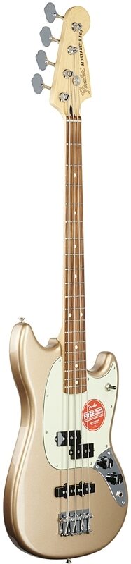 Fender Mustang PJ Pau Ferro Electric Bass, Firemist Gold, Body Left Front