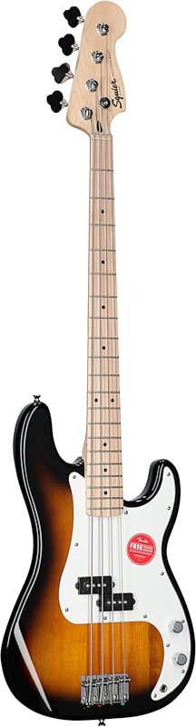 Squier Sonic Precision Bass Guitar, Two Color Sunburst, Body Left Front