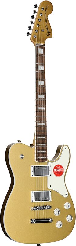 Squier Limited Edition Paranormal Troublemaker Telecaster Deluxe Electric Guitar, Aztec Gold, Body Left Front