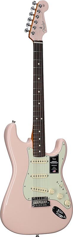 Fender Limited Edition American Pro II Stratocaster Electric Guitar, Rosewood Fingerboard (with Case), Shell Pink, Body Left Front