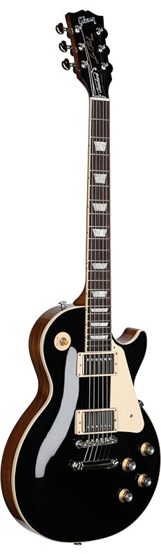Gibson Les Paul Standard 60s Custom Color Electric Guitar, Plain Top (with Case), Ebony, Body Left Front