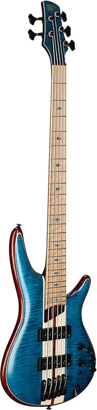 Ibanez SR1425 Premium Electric Bass, 5-String (with Gig Bag), Caribbean Green, Scratch and Dent, Body Left Front