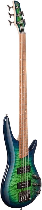 Ibanez SR405EQM Electric Bass, 5-String, Surreal Blue Burst, Body Left Front