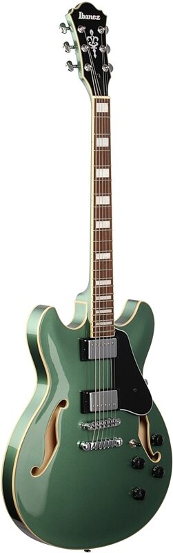 Ibanez AS73 Artcore Semi-Hollow Electric Guitar, Olive Metallic, Body Left Front