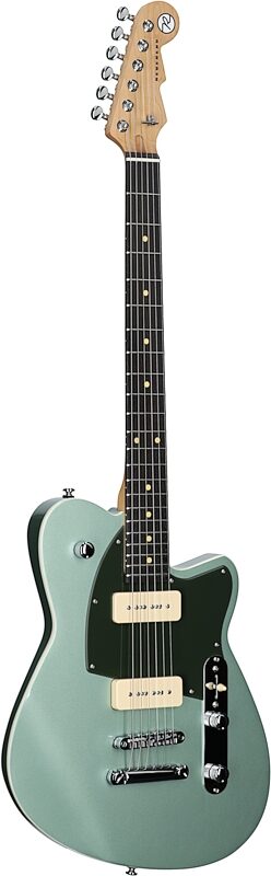 Reverend Charger 290 Electric Guitar, Metallic Alpine, Rosewood Fretboard, Body Left Front