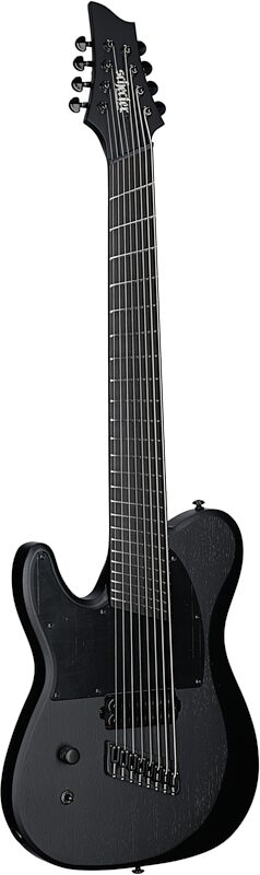 Schecter PT8MS Black Ops Electric Guitar, 8-String, Satin Black, Open Pore (Left Handed), Satin Black Open Pore, Body Left Front