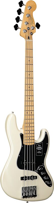 Fender Player II Modified Active V Jazz Electric Bass, Maple Fingerboard (with Gig Bag), Olympic Pearl, Body Left Front