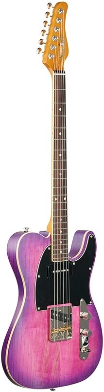 Schecter PT Special Electric Guitar, Purple Burst Pearl, Body Left Front