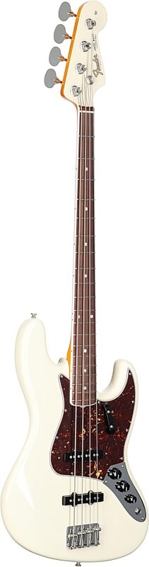Fender American Vintage II 1966 Jazz Electric Bass, Rosewood Fingerboard (with Case), Olympic White, Body Left Front