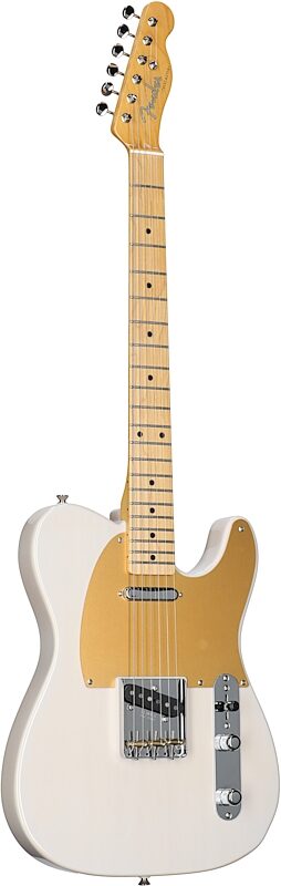 Fender JV Modified '50s Telecaster Electric Guitar, with Maple Fingerboard (and Gig Bag), White Blonde, Body Left Front