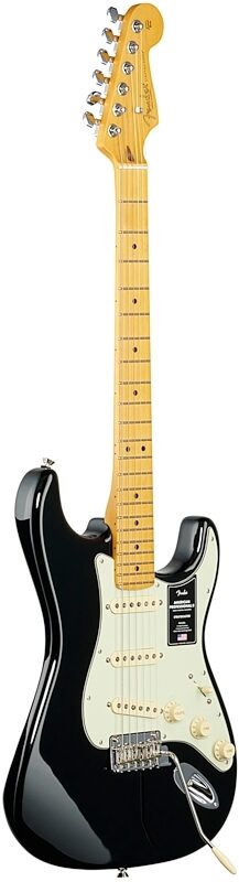 Fender American Pro II Stratocaster Electric Guitar, Maple Fingerboard (with Case), Black, USED, Blemished, Body Left Front