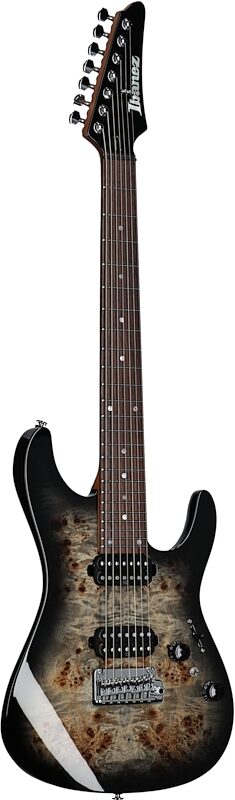 Ibanez Premium AZ427P1PB 7-String Electric Guitar (with Gig Bag), Charcoal Black Burst, Blemished, Body Left Front