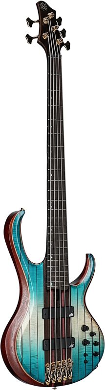 Ibanez Premium BTB1935 Bass Guitar (with Gig Bag), Caribbean Isle Lo-Gloss, Body Left Front