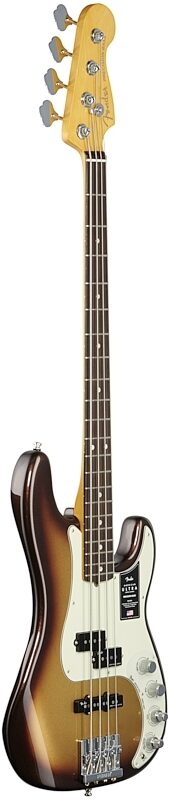 Fender American Ultra Precision Electric Bass, Rosewood Fingerboard (with Case), Mocha Burst, Body Left Front