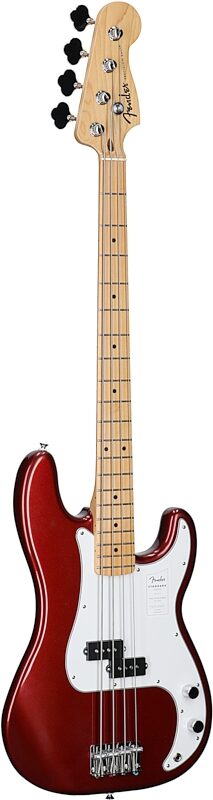 Fender Standard Precision Bass Guitar, Maple Fingerboard, Candy Cola, Body Left Front