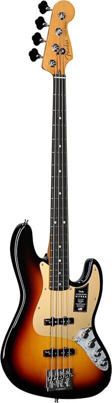 Fender American Ultra II Jazz Electric Bass, with Ebony Fingerboard (with Case), Ultraburst, Body Left Front