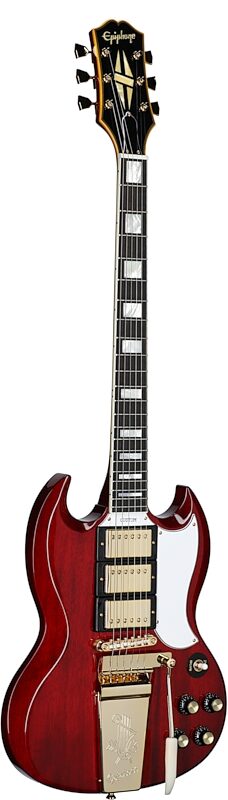 Epiphone Joe Bonamassa 1963 SG Custom Electric Guitar (with Custom Hard Case), Dark Wine Red, Body Left Front