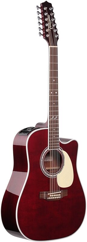 Takamine John Jorgenson Acoustic-Electric Guitar, 12-String (with Case), Red, Body Left Front