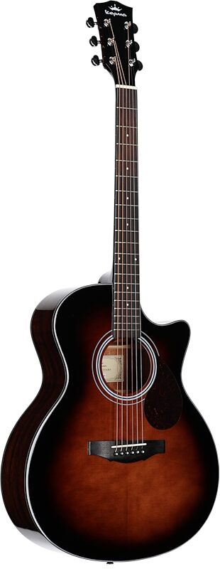 Kepma Elite Series GA2-232 Acoustic Guitar (with Gig Bag), Sunburst, Body Left Front