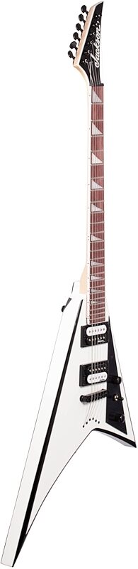 Jackson JS Series Rhoads JS32T Electric Guitar, Amaranth Fingerboard, White with Black Bevels, Body Left Front