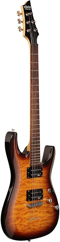 Schecter C-6 Plus Electric Guitar, Vintage Sunburst, Body Left Front