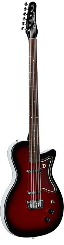 Danelectro '56 Baritone Electric Guitar, Red Burst, Body Left Front