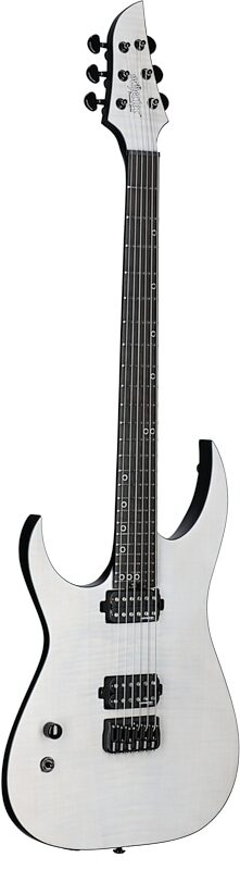 Schecter KM-6 MK-III Keith Merrow Legacy Electric Guitar, Left-Handed, Tri-White Satin, Blemished, Body Left Front