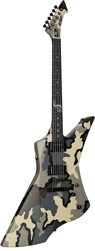 ESP James Hetfield Snakebyte Electric Guitar (with Case), Kuiu Camo, Body Left Front