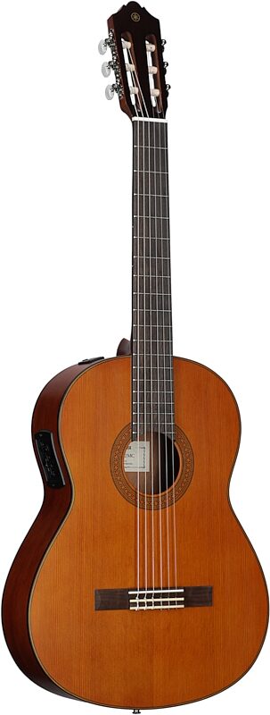 Yamaha CGX122MC Cedar Top Classical Acoustic-Electric Guitar, Natural, Body Left Front