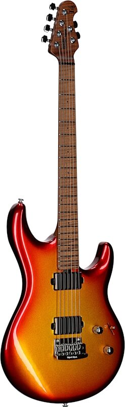 Ernie Ball Music Man Luke 4 HH Electric Guitar, Roasted Maple Fingerboard (with Case), Fireball, Body Left Front
