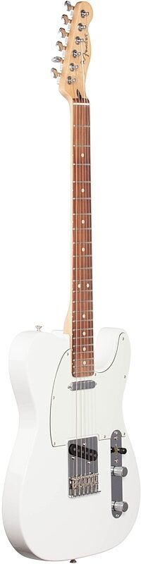 Fender Player Telecaster Pau Ferro Electric Guitar, Polar White, Body Left Front