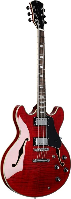Sire Larry Carlton H7 Semi-Hollowbody Electric Guitar, ST Red, Body Left Front