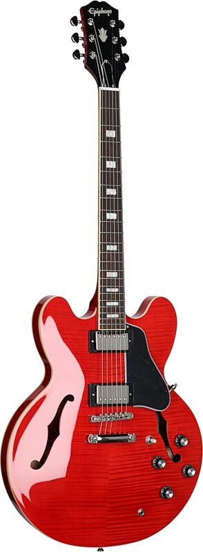 Epiphone Marty Schwartz ES-335 Electric Guitar (with Case), Sixties Cherry, Body Left Front