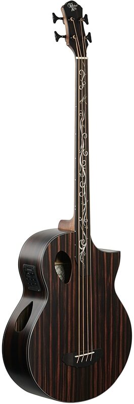 Michael Kelly Dragonfly 4 Port Acoustic-Electric Bass Guitar, Ovangkol Fretless Fingerboard, Java, Body Left Front