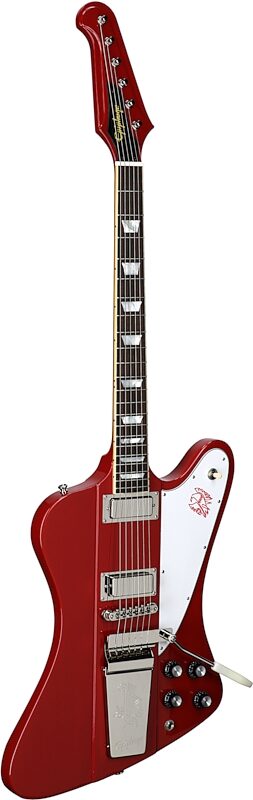 Epiphone 1963 Firebird V Electric Guitar (with Hard Case), Ember Red, Body Left Front