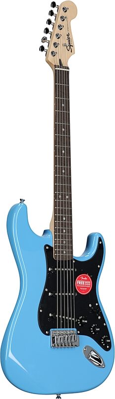 Squier Sonic Stratocaster Electric Guitar, Laurel Fingerboard, California Blue, Body Left Front