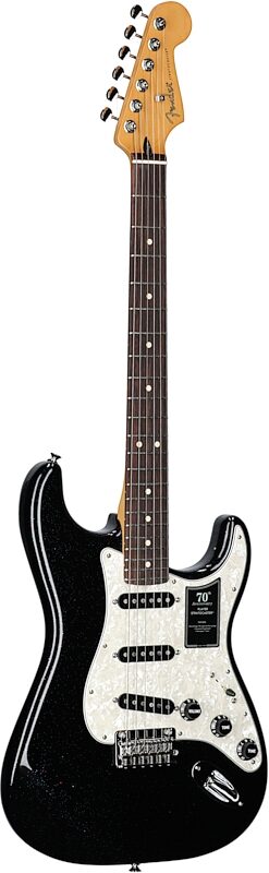Fender 70th Anniversary Player Stratocaster Electric Guitar, Rosewood Fingerboard (with Case), Nebula Noir, Body Left Front