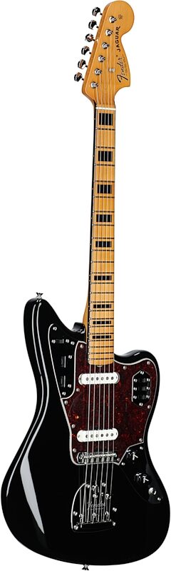 Fender Vintera II '70s Jaguar Electric Guitar, Maple Fingerboard (with Gig Bag), Black, Body Left Front