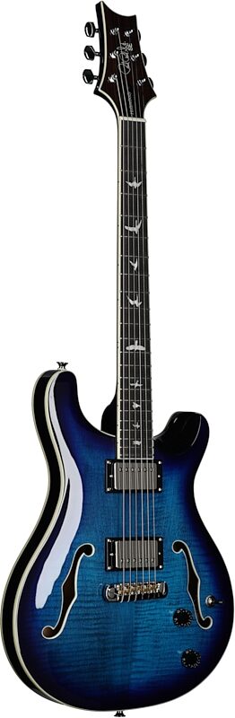 PRS Paul Reed Smith SE Hollowbody II Electric Guitar (with Case), Faded Blue Burst, Body Left Front
