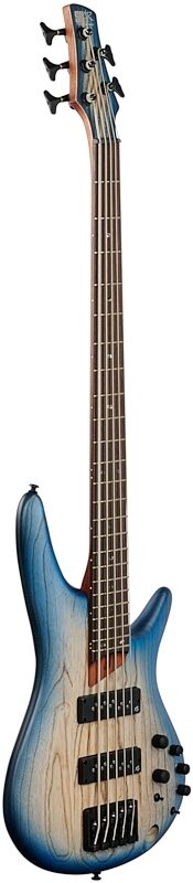 Ibanez SR605E Electric Bass, 5-String, Cosmic Blue Starburst Flat, Body Left Front