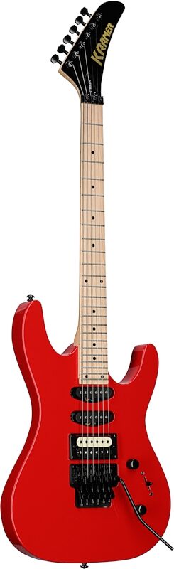 Kramer Striker HSS Electric Guitar, Maple Fingerboard, Jumper Red, Body Left Front