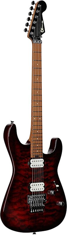 Charvel Pro Mod San Dimas SD1 Electric Guitar, Quilt Sangria, Body Left Front